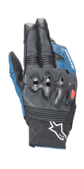 Alpinestars Morph Sport handschoenen, motorhandschoenen, zwart en blauw Sodalite, voorzien van over-geïnjecteerde knokkelbeschermers, MorphTech Weave handrug met RIDEKNIT-inzetstukken, wit sterlogo op de manchet, technisch getextureerde stof voor wegraces