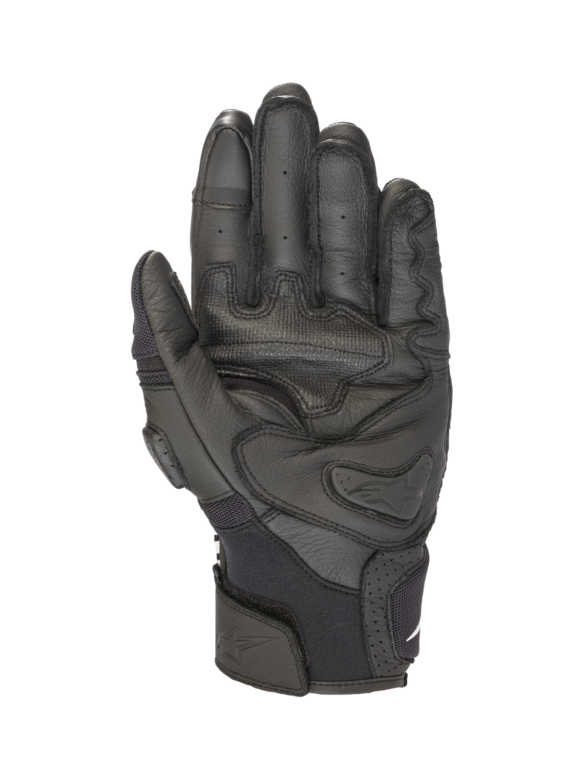 Alpinestars SPX AC V2 Handschoenen, korte motorhandschoenen voor de zomer, zwart, CE-gecertificeerde leren en mesh constructie met harde palmslider