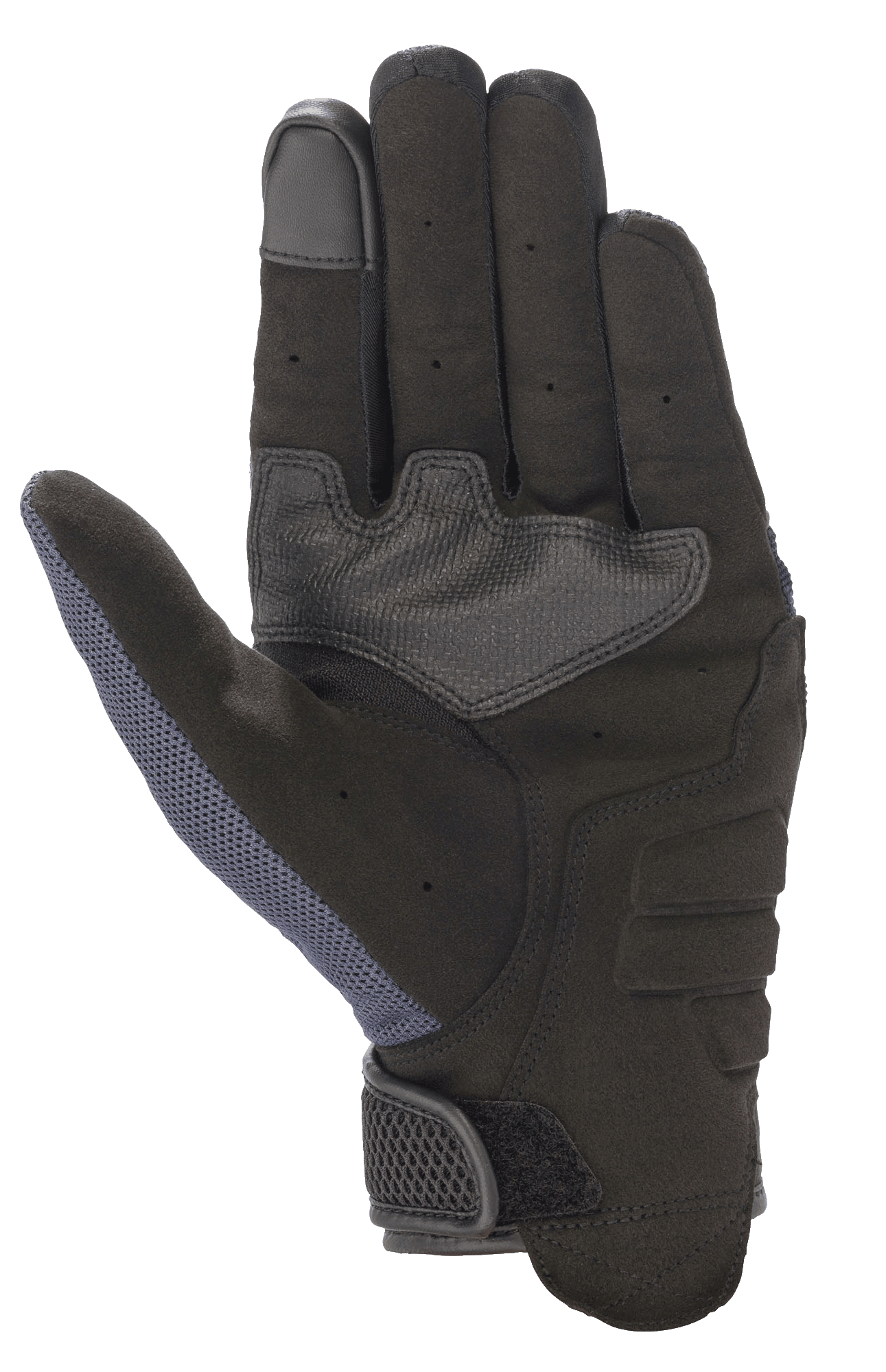 Alpinestars Copper handschoenen, motorhandschoenen, Mood Indigo, binnenzijde met volledig synthetisch suède, verstevigde padding, touchscreen-compatibele vingertop en mesh duimpaneel voor lichtgewicht stedelijke bescherming.