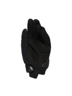 Alpinestars SP X 1 handschoenen, zwart, zicht op de handpalm met synthetisch leer voor grip, TPR palm slider voor impactbescherming, verstelbare manchet met wit Alpinestars logo, sportieve motoruitrusting