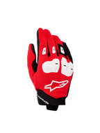 Alpinestars SP X 1 handschoenen, motorhandschoenen, felrood, zwart en wit, met witte TPR-knokkelbeschermers, rode handrug van gestructureerde stof met wit Astars-logo en korte zwarte manchet, hoogwaardige motoruitrusting