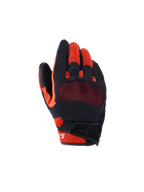 Alpinestars Mogress Airflow handschoenen, stedelijke motorhandschoenen, zwart, rood en tangerine, met ademende 3D-mesh constructie, zichtbare knokkelbescherming en een korte manchet met klittenbandsluiting