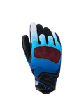 Alpinestars Mogress Airflow handschoenen, motorhandschoenen, kleurverloop van blauw naar zwart, met een rode transparante knokkelbeschermer, ademende geperforeerde handrug met 3D mesh-panelen, korte manchet met verstelbare band, urban design