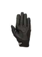 Alpinestars SMX-1 Air V2 motorhandschoenen in zwart leer met een versterkte palm en mesh duim voor stedelijk gebruik.