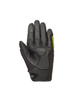 Alpinestars SMX-1 Air V2 handschoenen, herenmotorhandschoenen in zwart en fluogeel, lederen handpalm met versterkingen en geperforeerd mesh, CE-gecertificeerd Niveau 1.