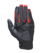 Alpinestars FQ20 SMX-1 Air V2 Monster Gloves, palm view, black leather and mesh construction with red accents between the fingers, short-cuff motorcycle glove for street and urban riding.