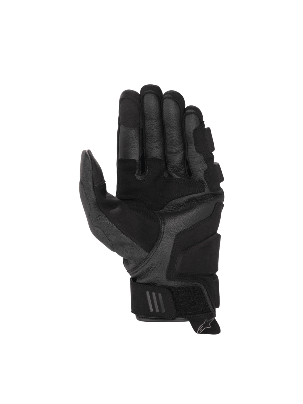 Alpinestars Phenom leren air handschoenen, zwarte geitenleren motorhandschoenen, handpalm met versterkte landingszones.