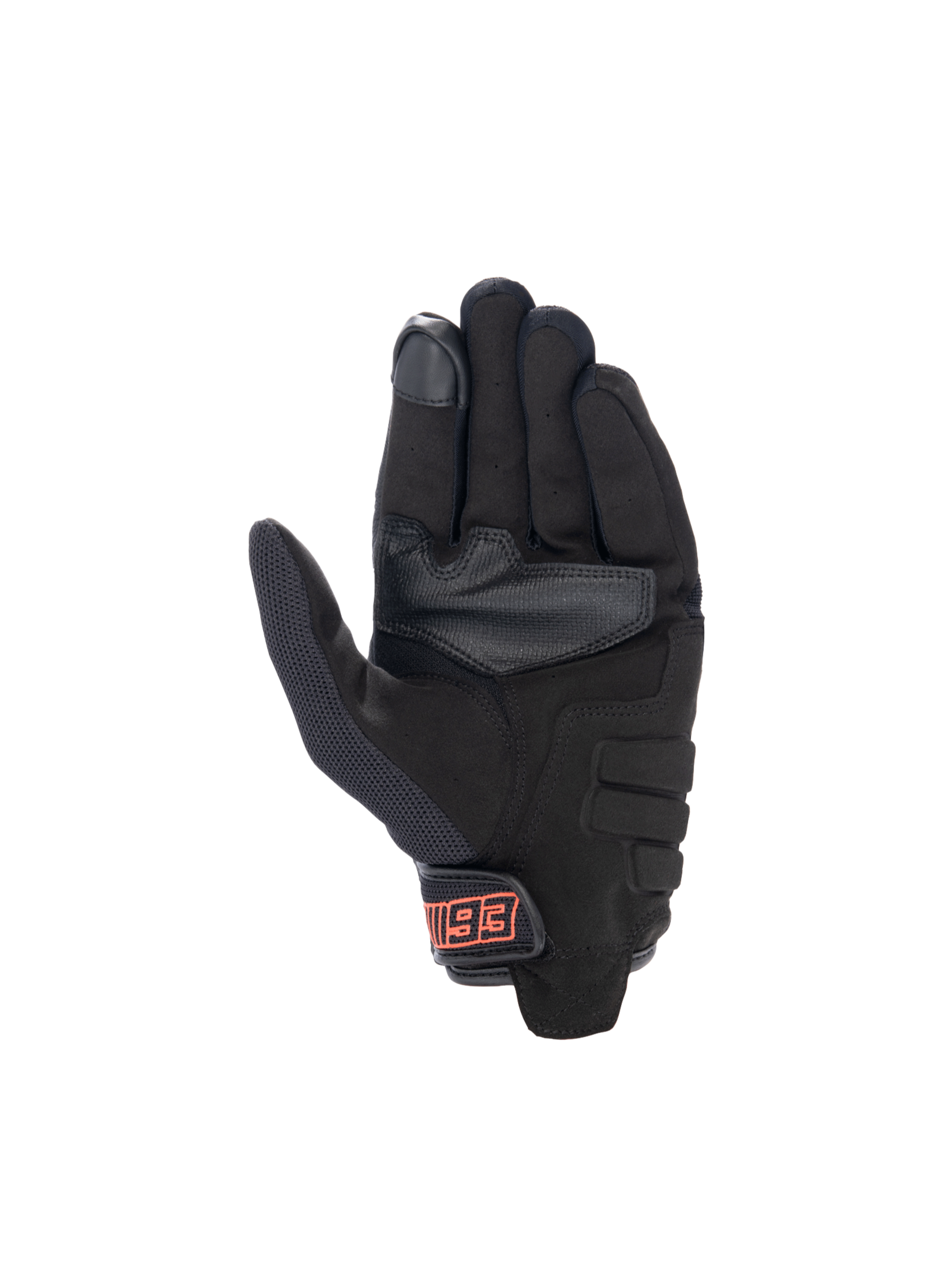 Alpinestars MM93 Losail V2 Gloves, Black and Red Fluo urban motorcycle gloves with synthetic suede palm.