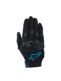 Alpinestars Stella SP X 3 damesmotorhandschoenen, zwart en blauw, met TPU-knokkelbescherming en ademend 3D-mesh.