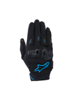 Alpinestars Stella SP X 3 damesmotorhandschoenen, zwart en blauw, met TPU-knokkelbescherming en ademend 3D-mesh.