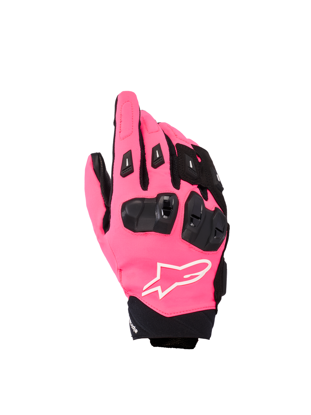 Alpinestars Stella SP X 3 handschoenen, dames sport motorhandschoenen, Diva roze en zwart, met zwarte TPU-knokkelbescherming, wit logo-detail en textielconstructie met korte manchet