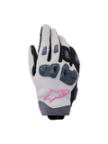 Alpinestars Stella SP X 3 handschoenen, dames motorhandschoenen, middengrijs, zwart en roze, met harde knokkelbescherming en een roze sterlogo, strak sportief ontwerp