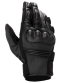 Alpinestars Stella Phenom Leather Air handschoen, dames motorhandschoen, zwart, aanzicht rugzijde met harde geperforeerde knokkelbescherming, gevoerde vingergewrichten en premium leren textuur
