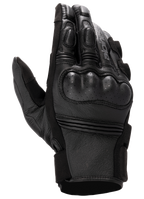 Alpinestars Stella Phenom Leather Air handschoen, dames motorhandschoen, zwart, aanzicht rugzijde met harde geperforeerde knokkelbescherming, gevoerde vingergewrichten en premium leren textuur