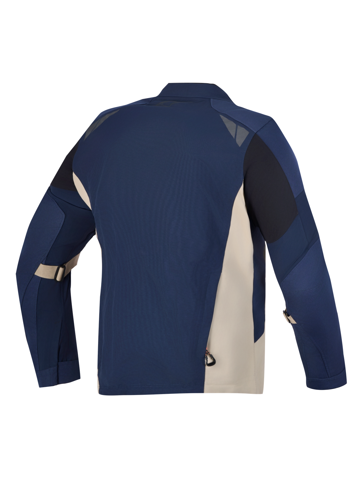 Alpinestars Arenis Gore-Tex Jacket, Men's Adventure Motorcycle Jacket, Night Navy and Aluminum, featuring a GORE-TEX 2L laminated construction, rear view of technical touring gear