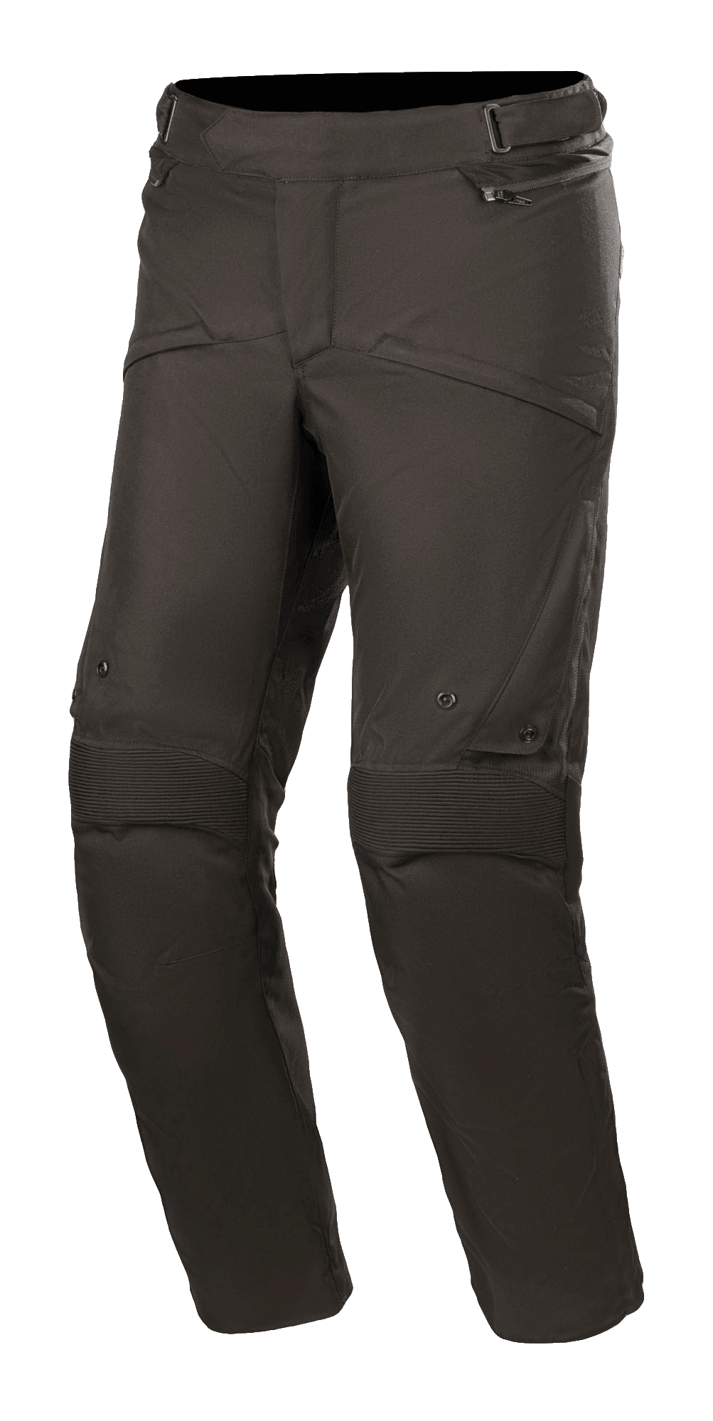 Alpinestars Road Pro GORE-TEX broek, motortouring broek, zwart, voorzien van accordeon stretchpanelen op de knieën, ventilatieopeningen met ritssluiting en technische textielconstructie voor adventure touring