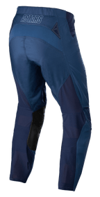 Alpinestars Techstar Phantom Pants, Motocross Pants, Dark Blue, rear view featuring breathable mesh panels and black leather inner leg patches, with ASTARS logo on the waistband, engineered for off-road performance.