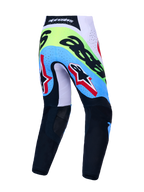 Alpinestars Supertech Dyna broek, heren motorcrossbroek in groen fluo en zwart, achteraanzicht met ademende zones.