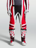 Alpinestars Techstar Maven broek, rood-witte motocrossbroek voor heren, atletische pasvorm met lederen knieversterking.