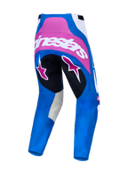 Alpinestars Techstar Maven Pants, Motocross Racing Pants, Blue and Hot Coral, rear view showing performance race-fit.