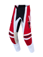 Alpinestars Techstar Maven broek, heren motorcrossbroek, rood en wit, duurzame 600D polystof constructie.