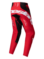 Alpinestars Techstar Dreem Broek 2025, heren motocrossbroek, felrood en zwart, achteraanzicht met stretch ripstop-constructie en duurzaam 600D polyweefsel