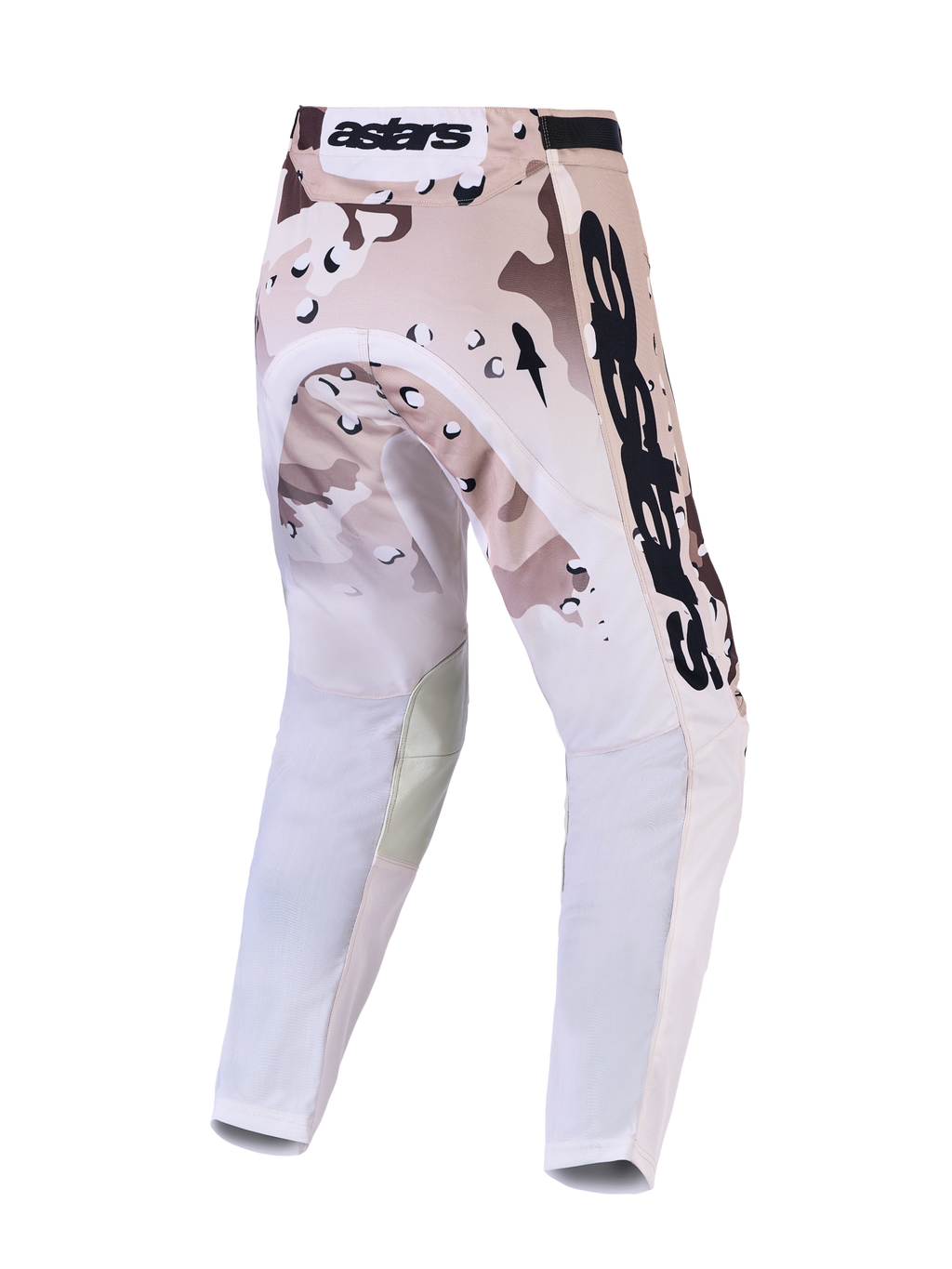 Alpinestars Racer Lone broek, heren motorcrossbroek in desert camo en zwart, met ademende Stretchnet-panelen.