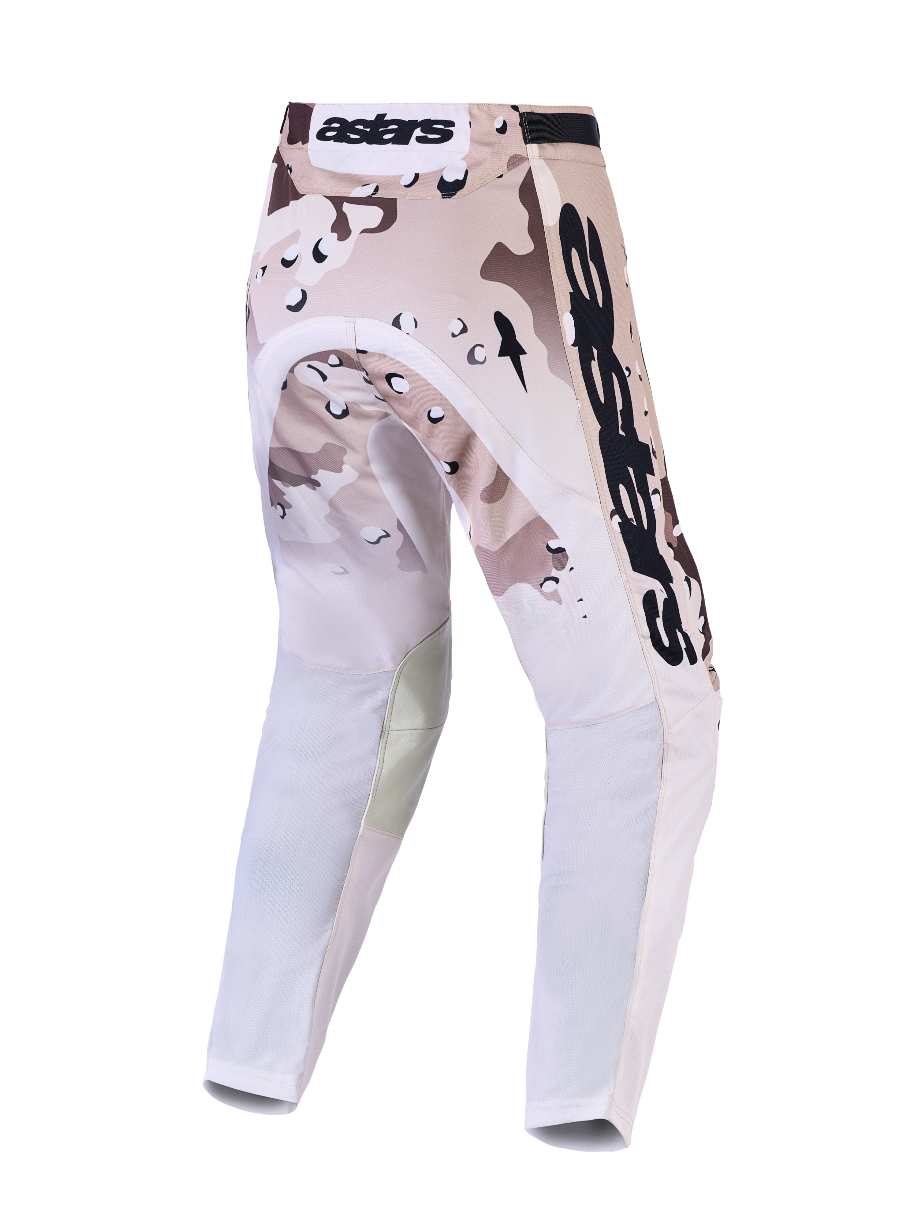 Alpinestars Racer Lone broek, heren motorcrossbroek in desert camo en zwart, met ademende Stretchnet-panelen.