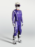 Alpinestars Fluid Apex V2 Pants, men's motocross gear in Deep Blue and White with an ergonomic 3D fit for off-road riding.