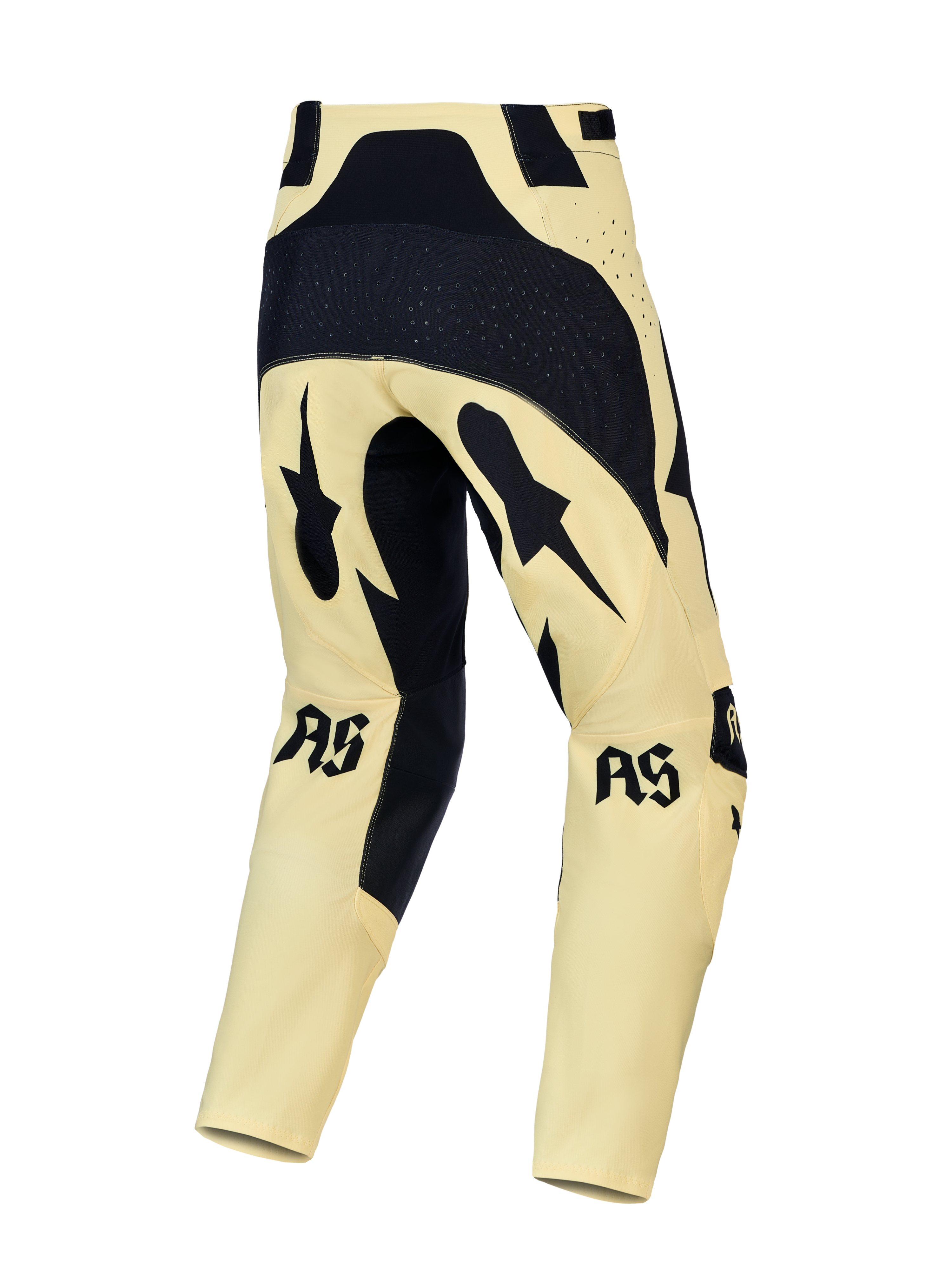 Alpinestars Techstar Atrox Motocross Pants, Yellow and Black, back view featuring laser perforations and reinforced seat.