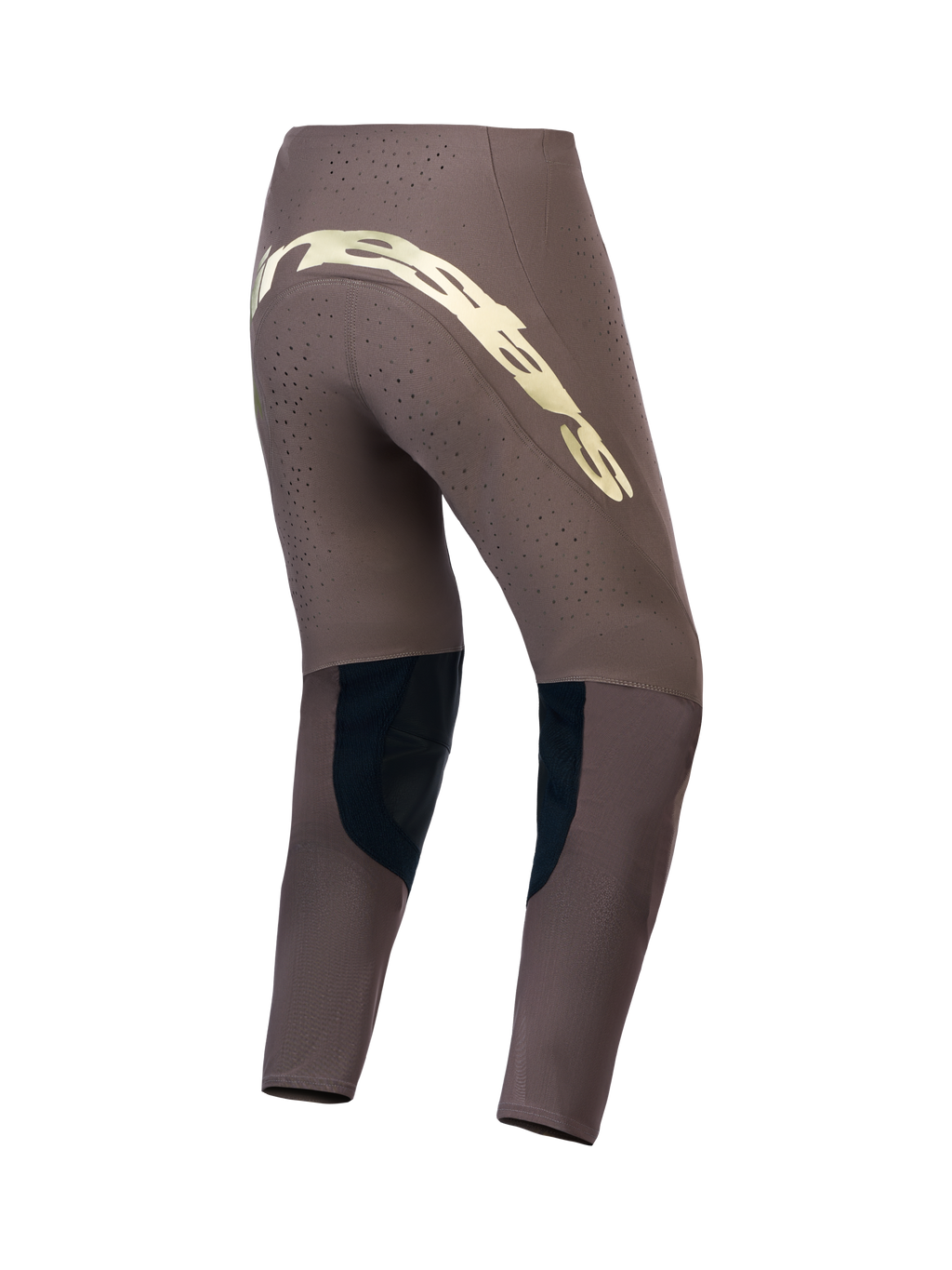 Alpinestars Supertech Air Gold Pants, Motocross Racing, Men's, Brown and Gold, ventilated stretch fabric back view.