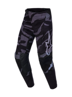 Beperkte Oplage Techstar Beast Coast broek, zwart-grijs camo, wit Alpinestars logo, lederen knieën en laserperforaties.