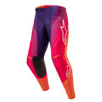 Alpinestars 2024 Techstar Pneuma crossbroek, motorcross broek, paars met oranje en rood kleurverloop, witte logo's, duurzame constructie met stretchzones voor off-road prestaties