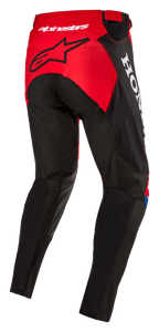 Alpinestars Honda Racer Iconic Pants, Motocross Pants, Bright Red Black and White, rear three-quarter view showing red seat panel with black star logo, white Honda branding on the side, and durable sport-cut textile construction for off-road racing