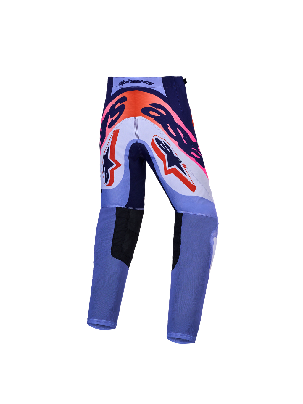 Alpinestars Youth Supertech Dyna Pants, Purple and Pink Motocross Racing Pants, rear view showing reinforced seat area.