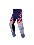 Alpinestars jeugd Supertech Dyna broek, motocross-racebroek, paars en fluorescerend roze, stretch rip-stop constructie.
