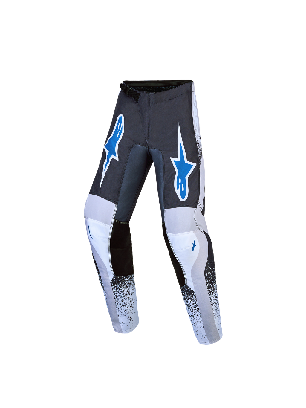 Alpinestars jeugd Fluid Drag broek 2027, motorcrossbroek, grijs en blauw, duurzame 600D-polystof met voorgevormd design.