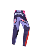 Alpinestars Jeugd Fluid Hunt broek 2027, paarse en roze motocrossbroek met Astars-logo op de achterzijde en sport-fit.