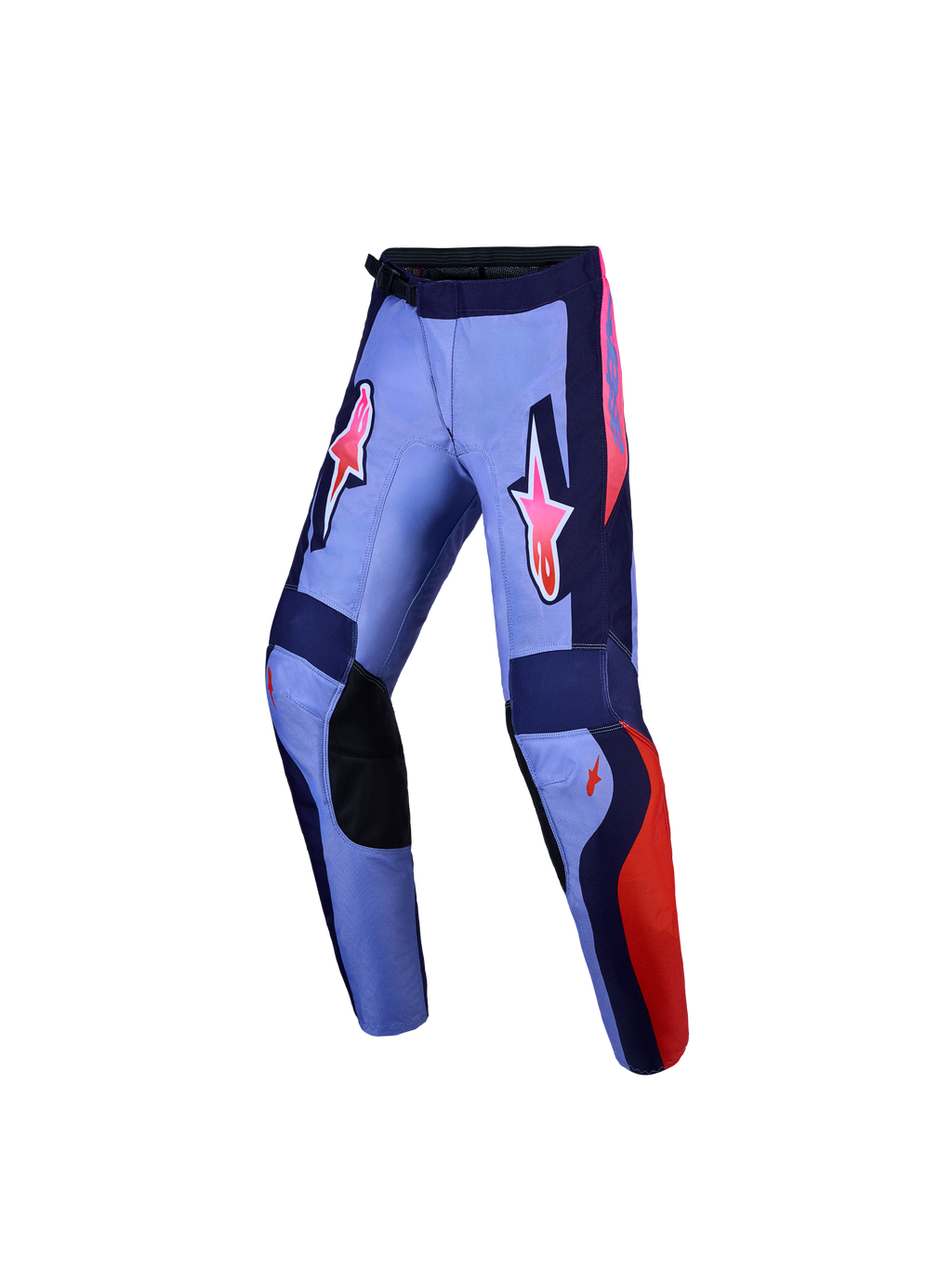 Alpinestars Jeugd Fluid Hunt broek, paarse en fluoroze motorcrossbroek met ergonomische sportpasvorm en duurzame polystof.