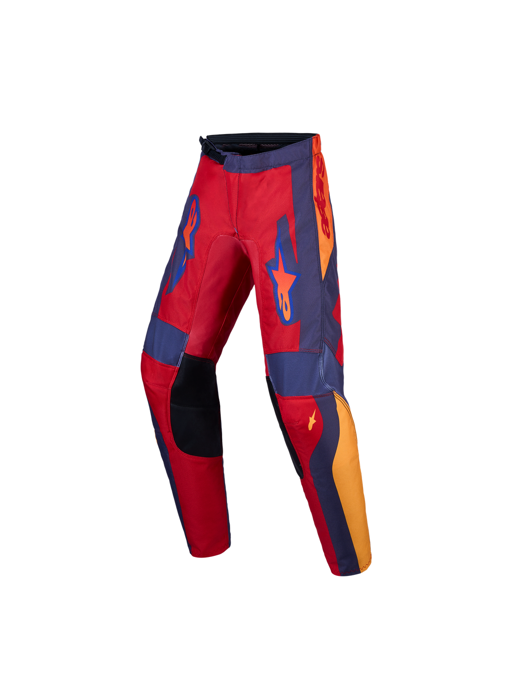Alpinestars Jeugd Fluid Hunt Broek, motocrossbroek voor de jeugd, rood en grijs, met versterkte knieën en stretchpanelen.