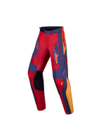 Alpinestars Jeugd Fluid Hunt Broek, motocrossbroek voor de jeugd, rood en grijs, met versterkte knieën en stretchpanelen.