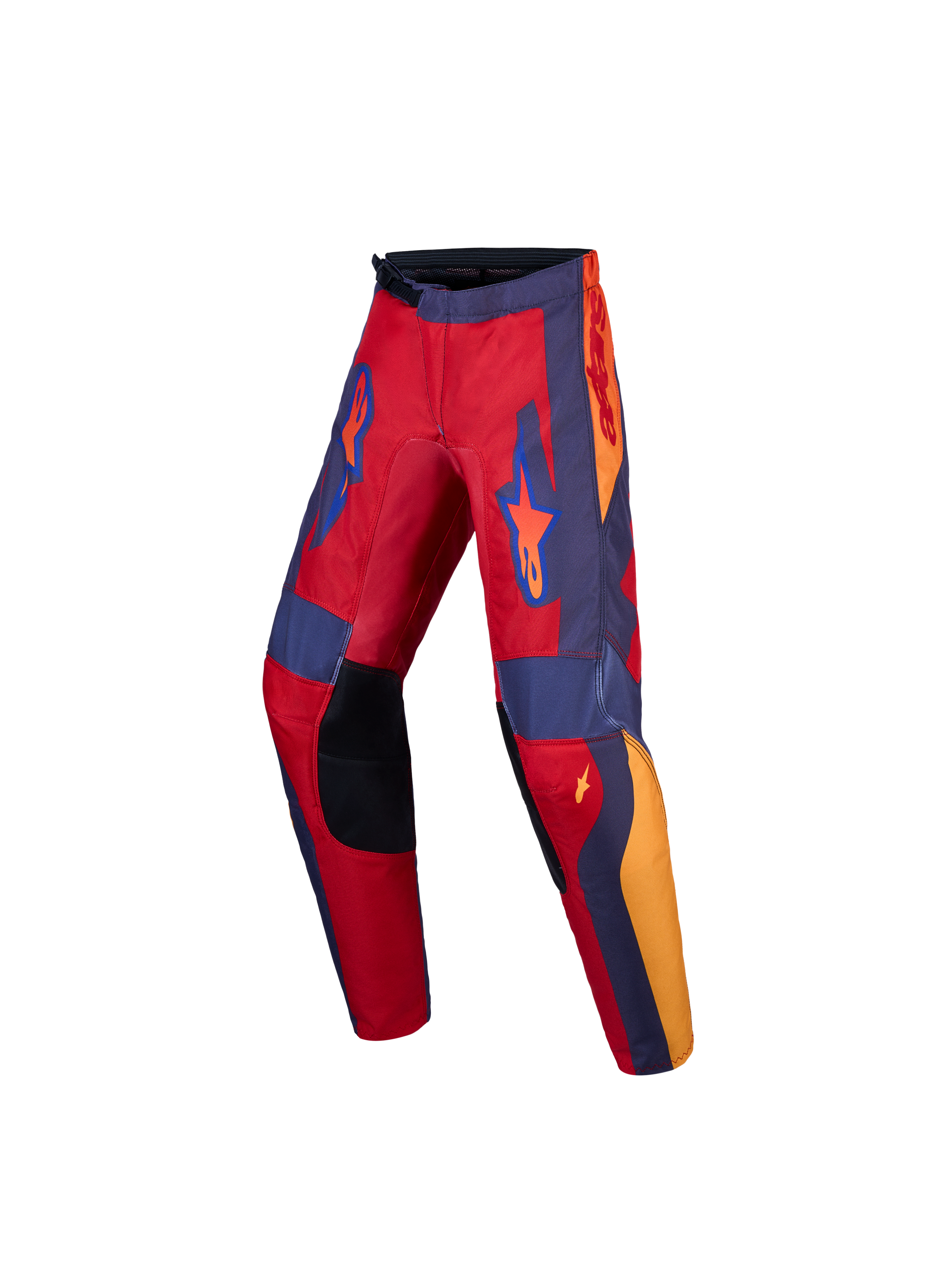 Alpinestars Jeugd Fluid Hunt Broek, motocrossbroek voor de jeugd, rood en grijs, met versterkte knieën en stretchpanelen.