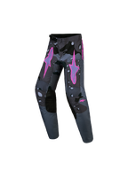 Alpinestars Jeugd Fluid Lone Broek, grijze camo en paarse motocrossbroek van duurzame polystof voor jonge rijders.