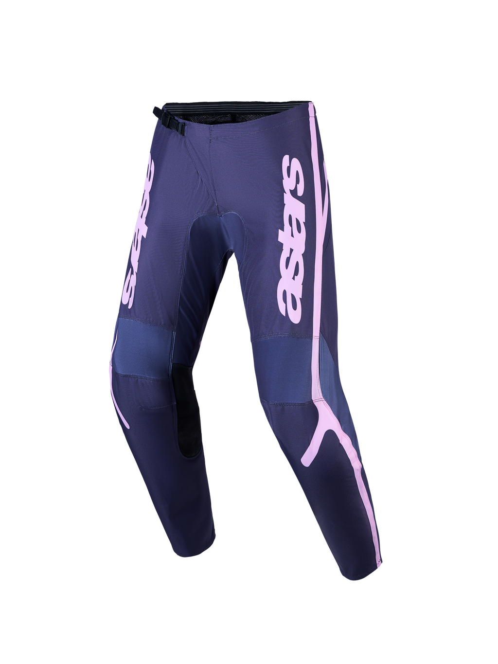 Alpinestars Stella Fluid Apex V2 damesmotorcrossbroek, grijs en roze, met versterkte off-road constructie.