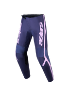 Alpinestars Stella Fluid Apex V2 damesmotorcrossbroek, grijs en roze, met versterkte off-road constructie.