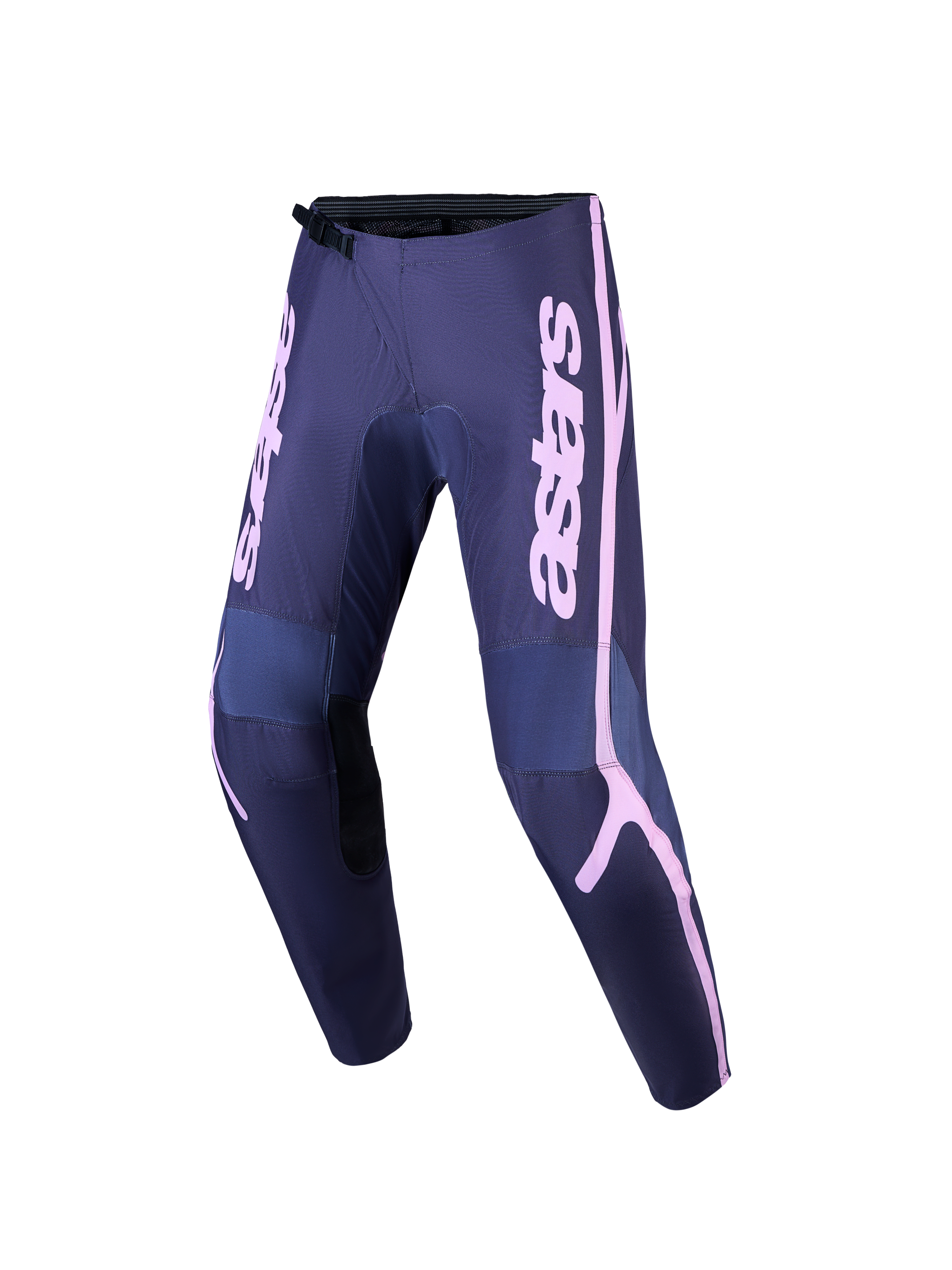 Alpinestars Stella Fluid Apex V2 damesmotorcrossbroek, grijs en roze, met versterkte off-road constructie.