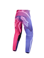 Alpinestars Stella Fluid Kepler Women's Motocross Pants, pink and purple gradient back view with white Astar logos.