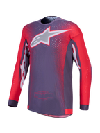 Alpinestars Supertech Hiten AFD Jersey, Motocross Racing Jersey, Men's, Graystone and Red Fluo, Ventilated Stretch Mesh.