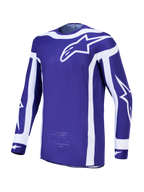 Alpinestars Supertech Vesta Jersey, Men's Deep Blue and White motocross racing jersey with lightweight stretch mesh.