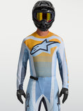 Alpinestars Techstar Maven jersey, blauw en oranje heren motocrosstop met atletische pasvorm en lasergesneden ventilatie.